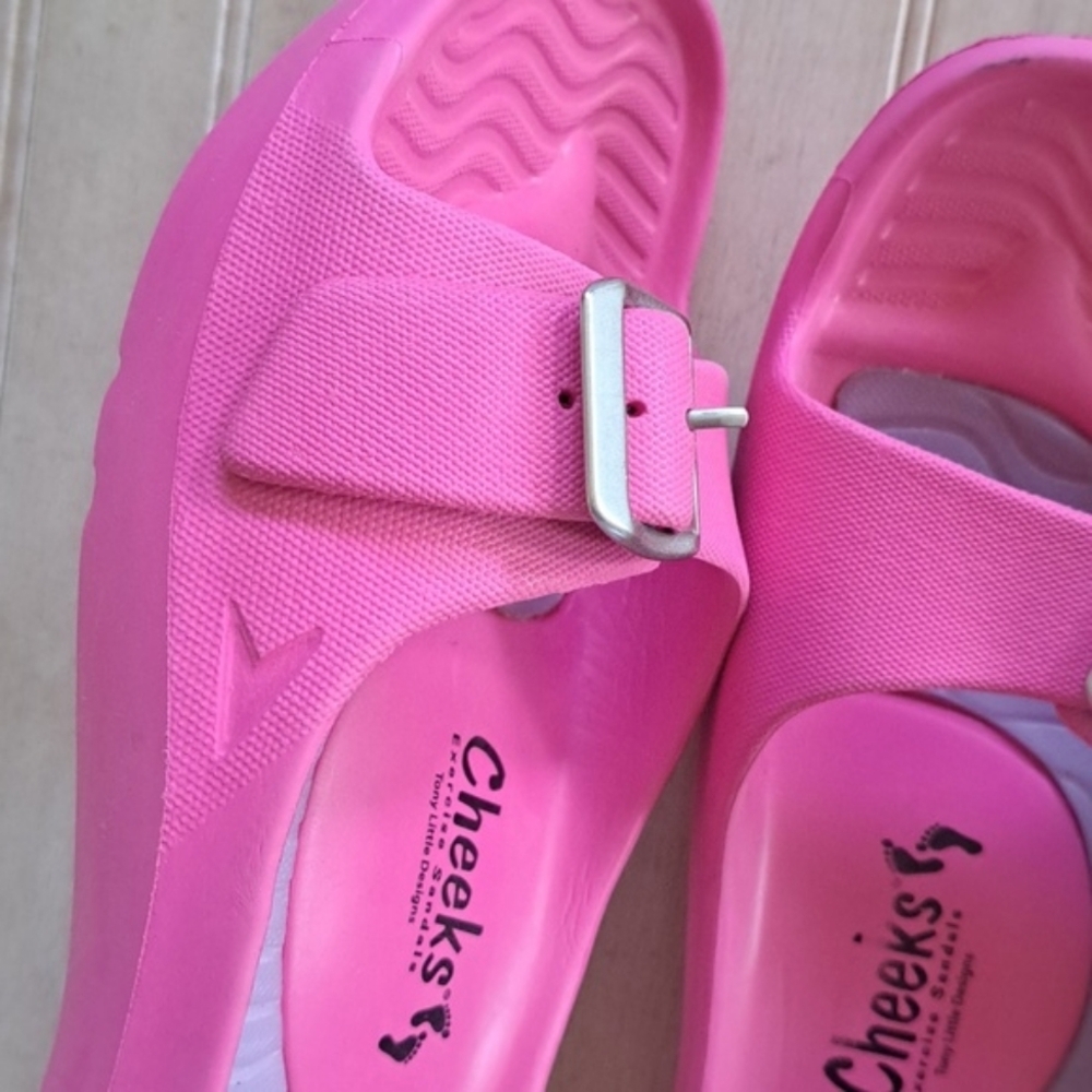Cheeks Exercise by Tony Little Sandals Sport Recovery Comfort Slides Lightweight - Picture 7 of 11
